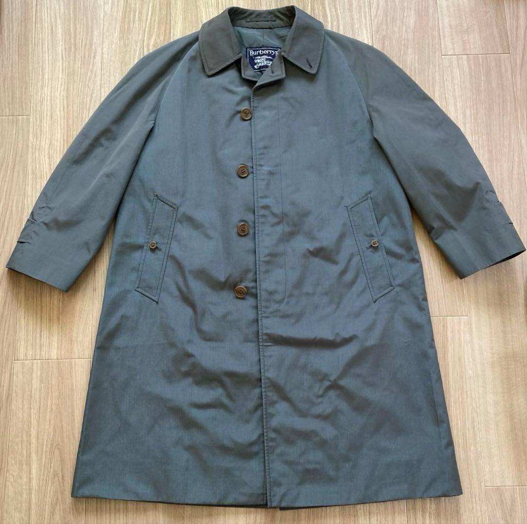 【美品】バーバリープローサム バルマカーンコート 玉虫色 グレーグリーン