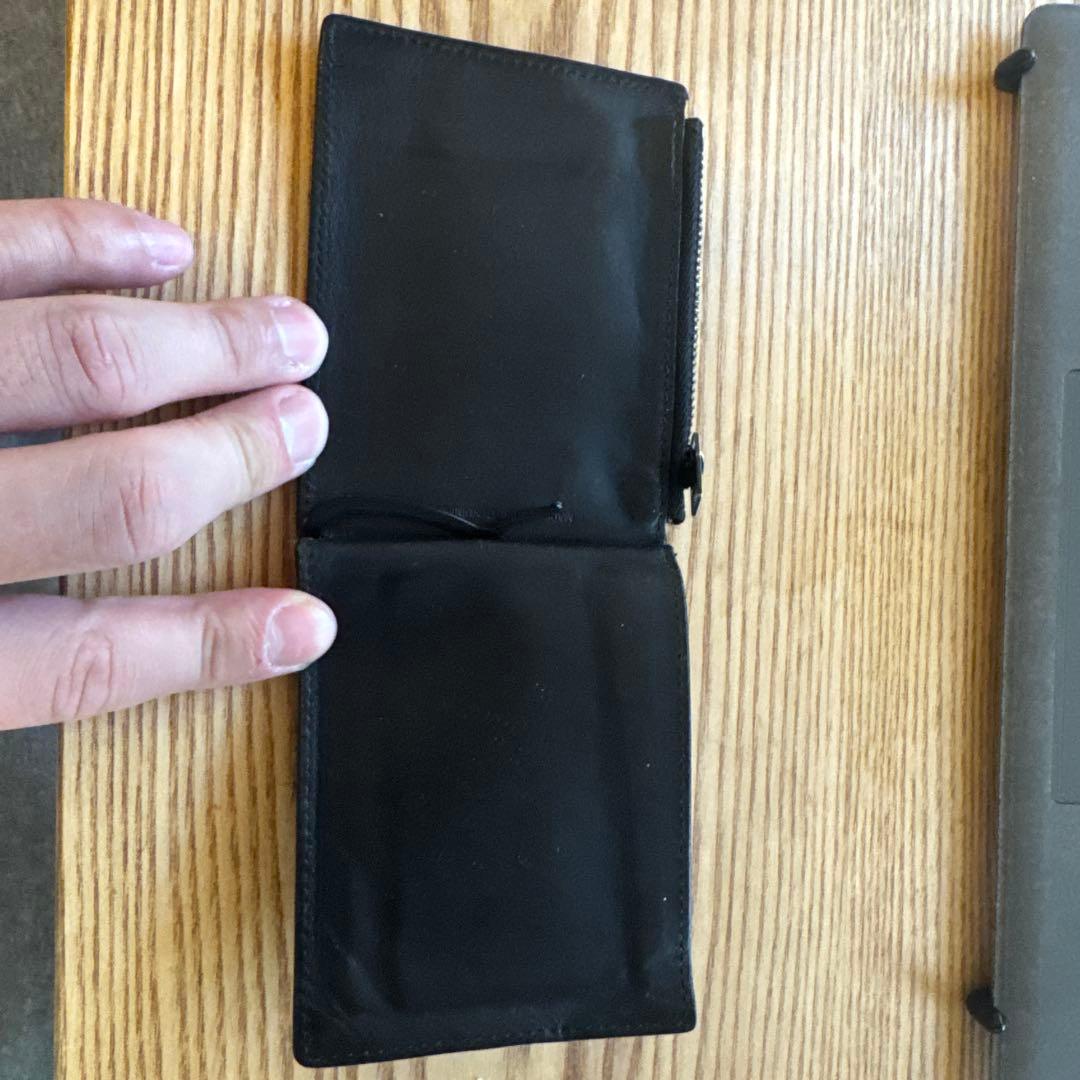 メゾンマルジェラ　黒 レザー マネークリップ カードスロット付き