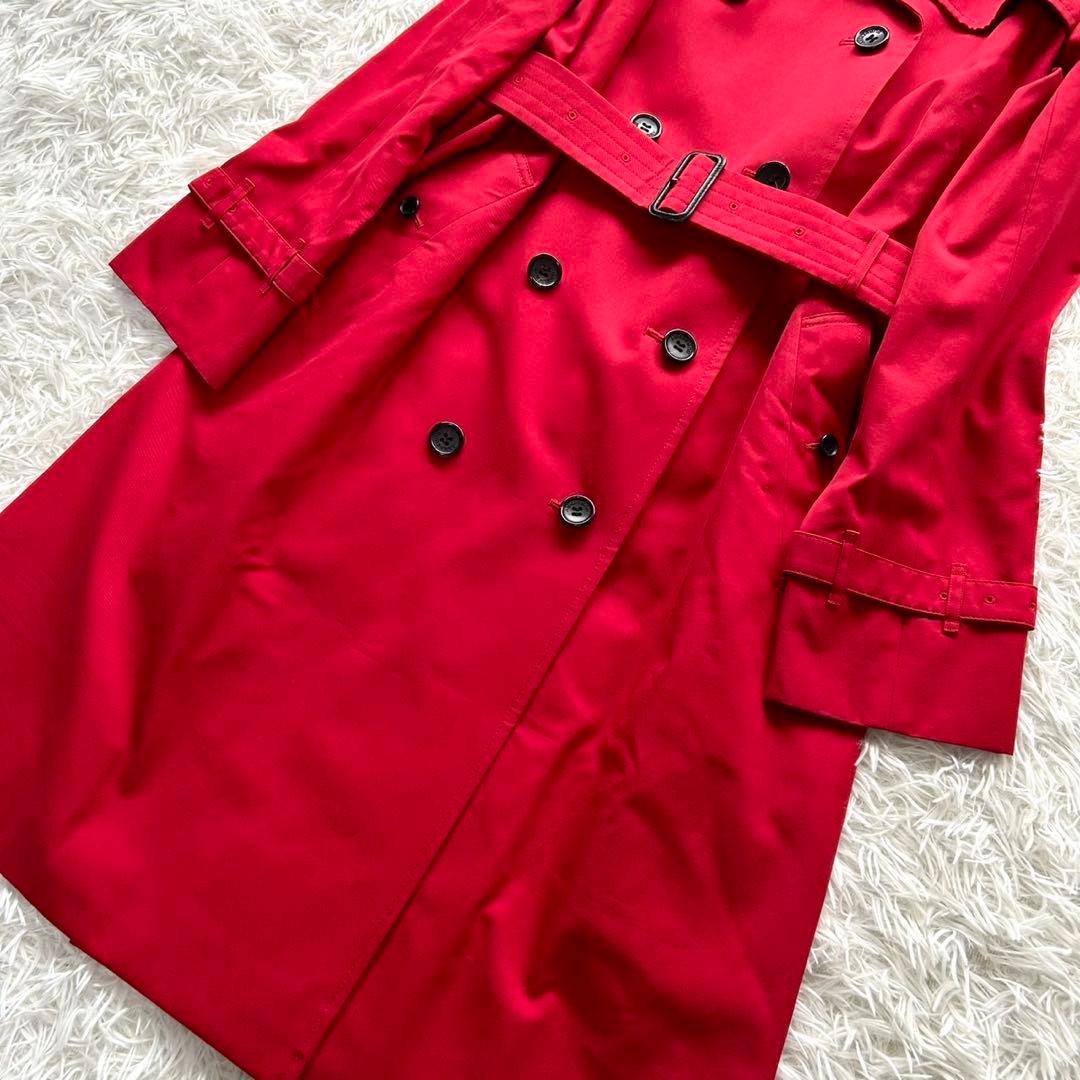 【美品】バーバリーロンドン　トレンチコート　ライナー付き　ロング丈　赤　M相当