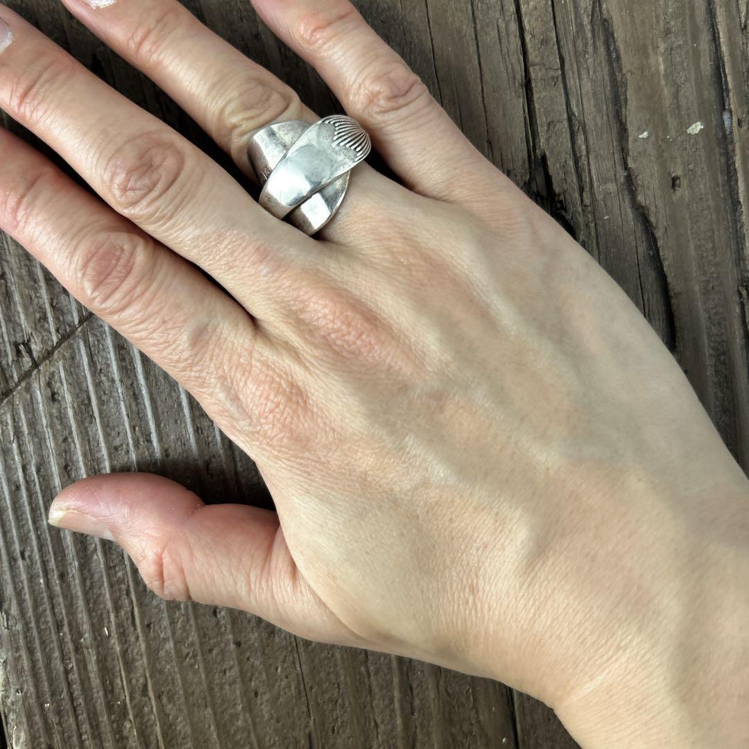 英国 フェザー スプーンリング フェザー シルバー バーミンガム 14号