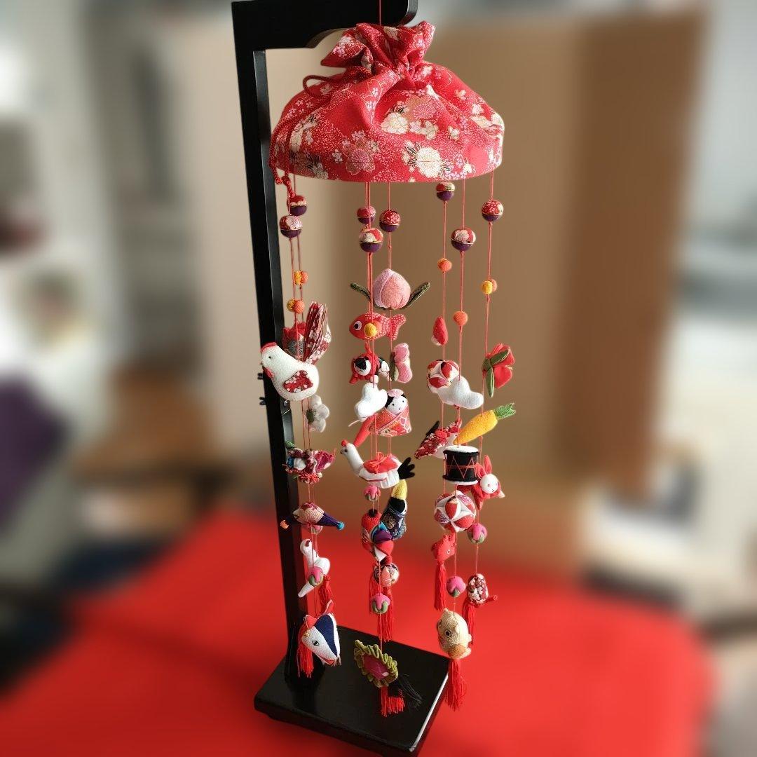 ひな祭り 吊るし飾り(みやび) 　赤　高さ(80cm)