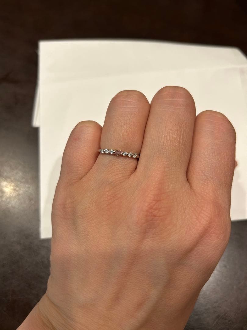 pt900 18k ピンクダイヤ　ダイヤ　リング