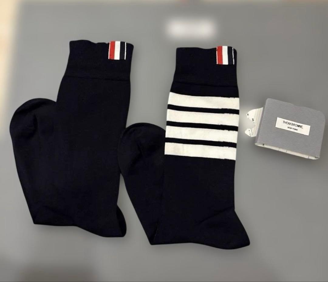 トムブラウン　靴下　ネイビー