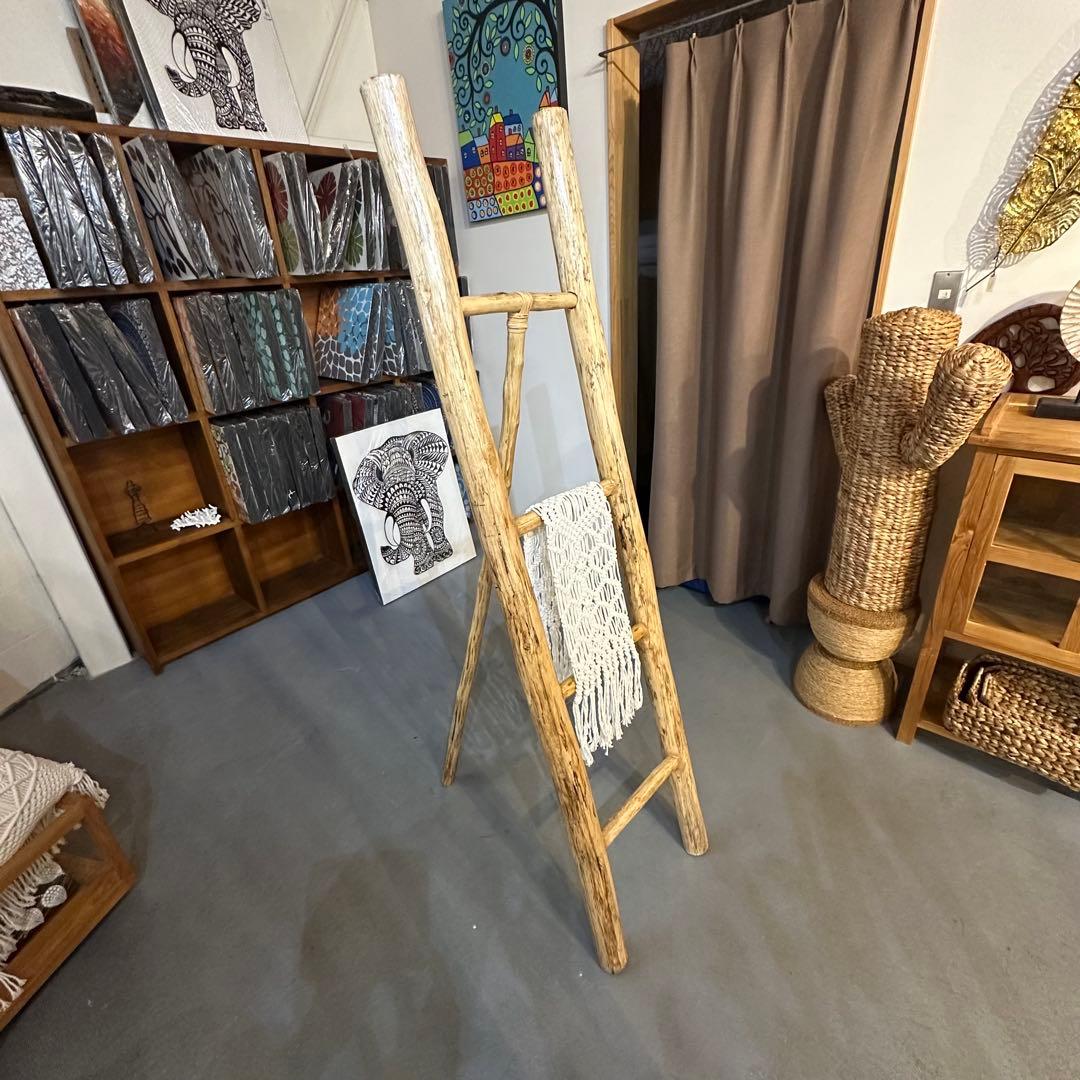 【在庫処分】バリ島木製ラダーラック 40×168cm通常22,000円がなんと！