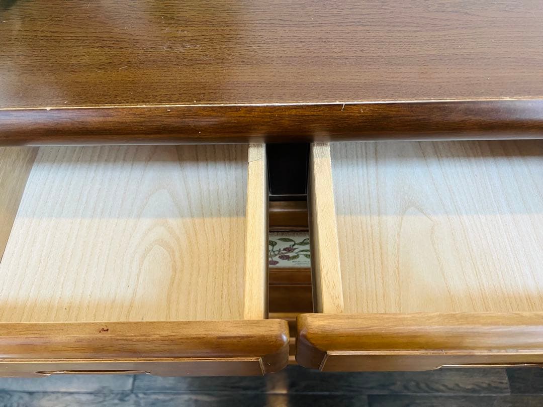 【匿名配送】カントリー調　木製ブラウンチェスト 6引き出し　かわいくて、シンプル