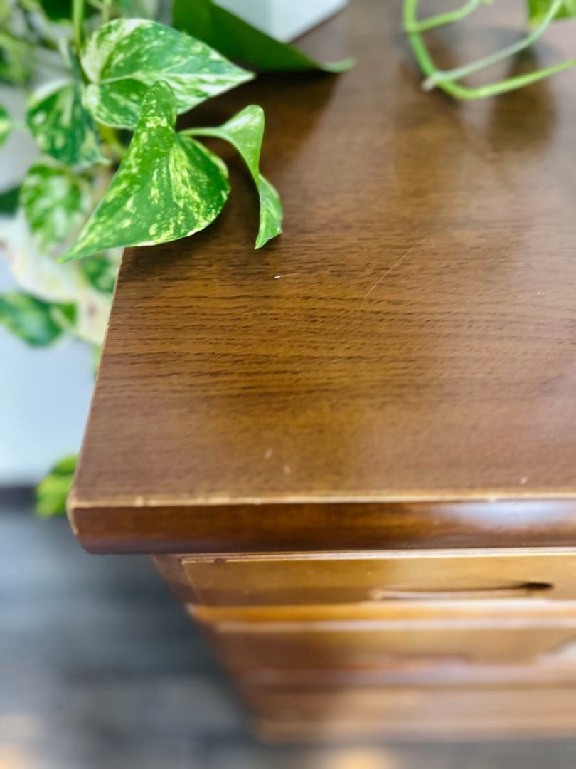 【匿名配送】カントリー調　木製ブラウンチェスト 6引き出し　かわいくて、シンプル