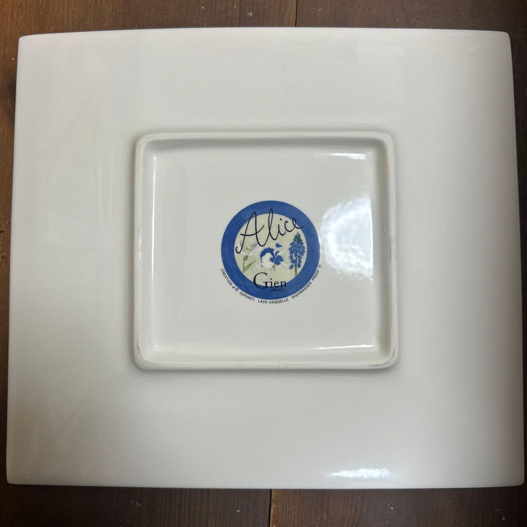 ジアン　GIEN Gienアリス　スクエアプレート　大皿　飾り皿　フランス製