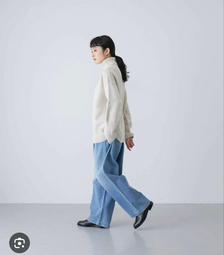 かぐれ フェードデニムイージーパンツ ライトインディゴブルー