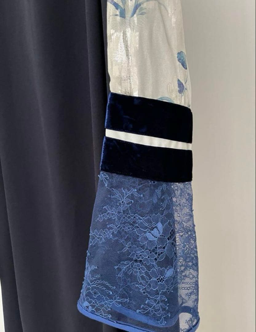 と*ん様 i*i様 マメクロゴウチ シルクラメドレス サイズ2 ネイビー