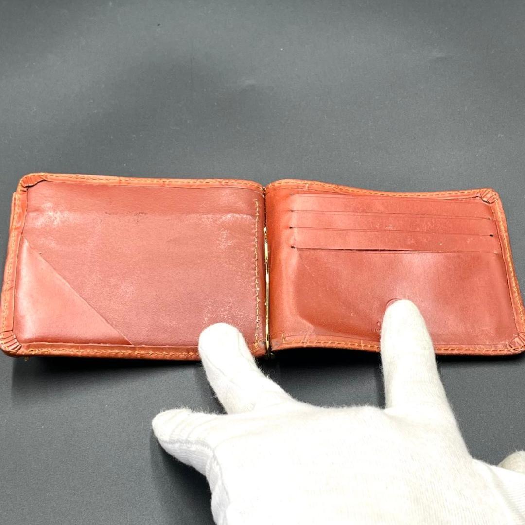 か*ん様 最高級 GLEN  本革 レザー マネークリップ 型押し 財