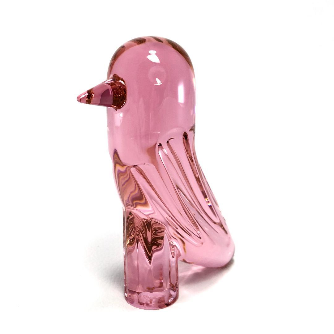 【美品】バカラ／ファウナクリストポリス バード ピンク／BC261