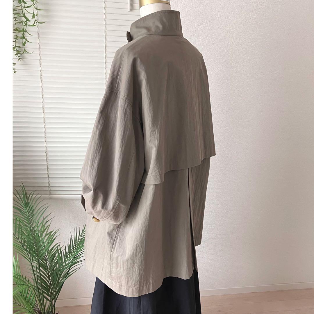 L'ESSAGE CANGIOLI ギャバ スタンドショートコート トレンチ