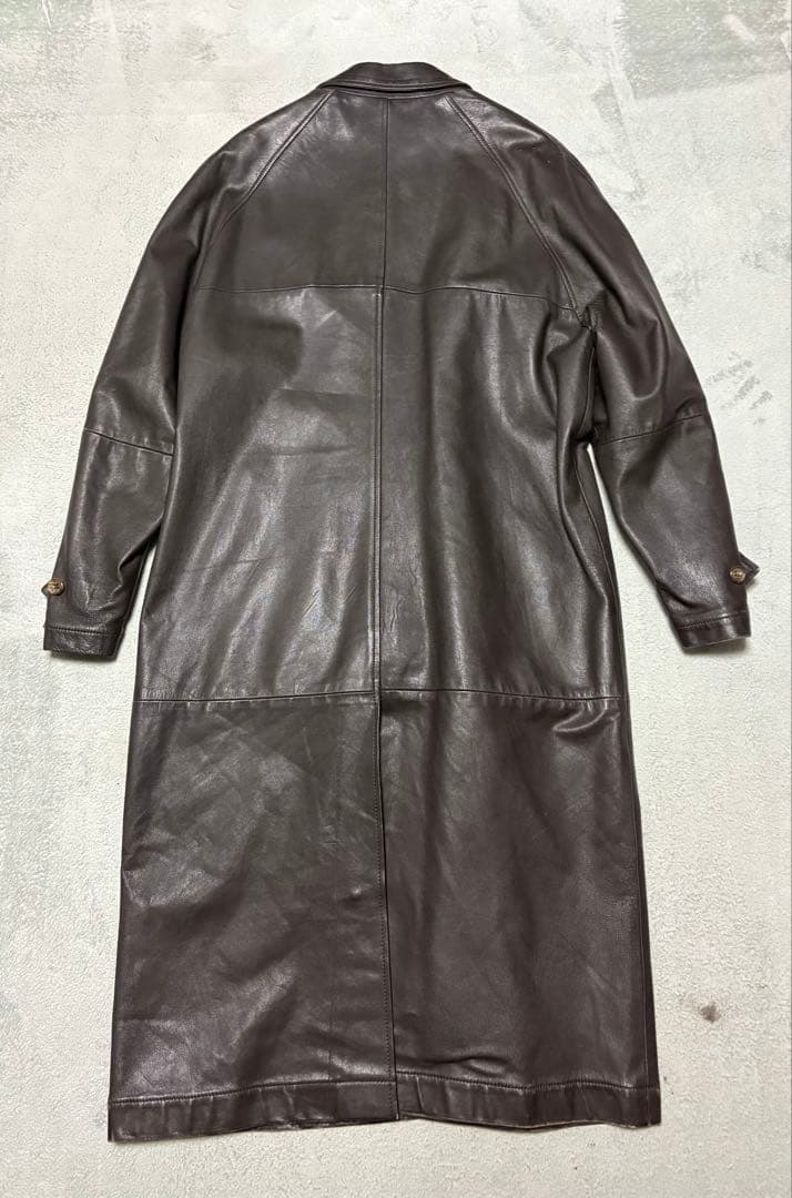 【希少】christian dior レザーロングコート　8〜90's 羊革