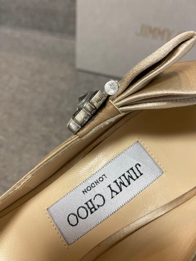 【未使用品】限定 完売 JIMMY CHOO シルクサテンビジューパンプス 37