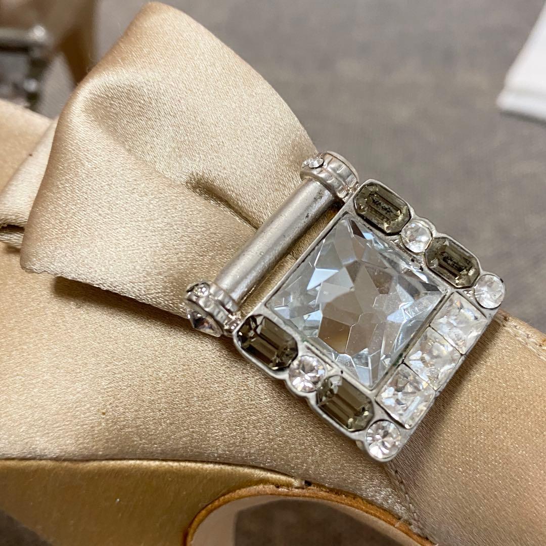 【未使用品】限定 完売 JIMMY CHOO シルクサテンビジューパンプス 37