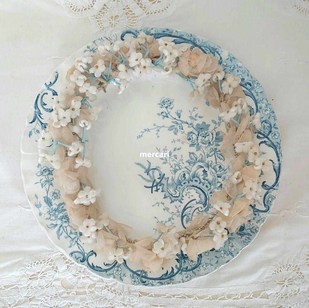 アンティーク　小花の布花　ティアラ