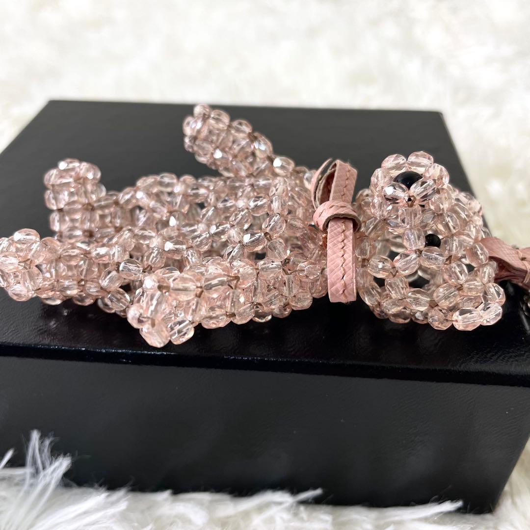 プラダ　PRADA クマ　キーホルダー　ビーズ　ピンク　キーリング