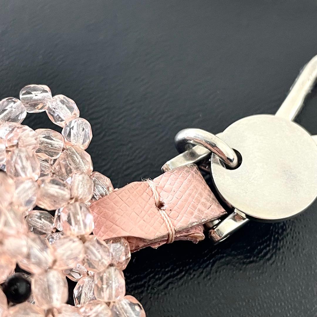 プラダ　PRADA クマ　キーホルダー　ビーズ　ピンク　キーリング