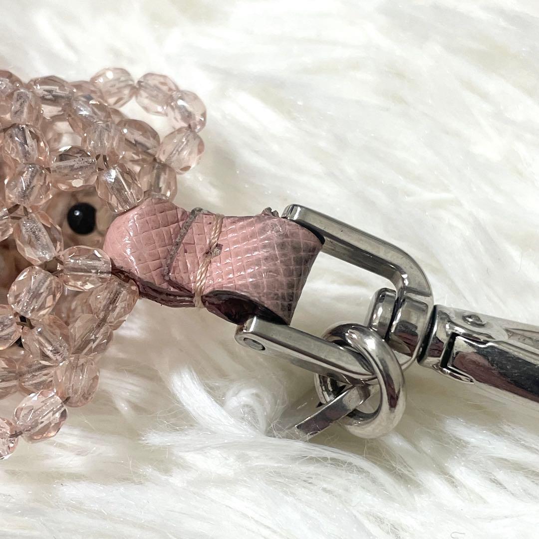 プラダ　PRADA クマ　キーホルダー　ビーズ　ピンク　キーリング