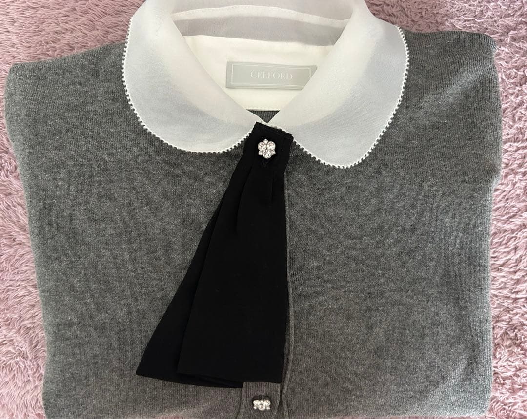 セルフォード selford デタッチャブル総針カーディガン　グレー 36