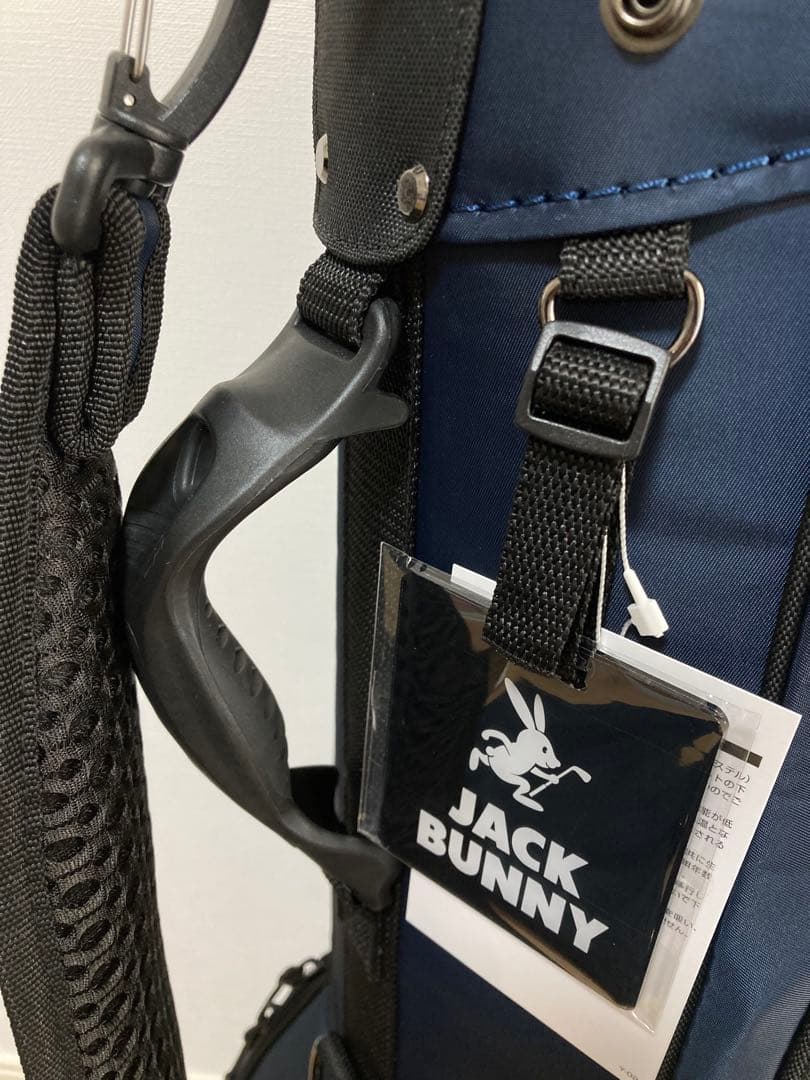 新品 パーリーゲイツ ジャックバニー 定番キャディバッグ 自立型 46インチ 紺