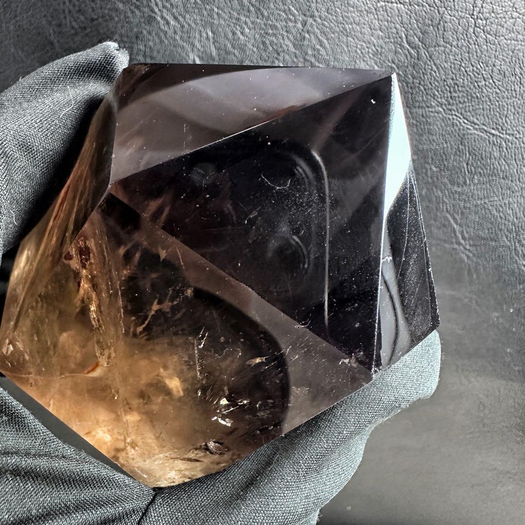 【金運· 魔除 ·浄化】レインボー☆煙水晶スモーキークォーツ六角柱原石A1293