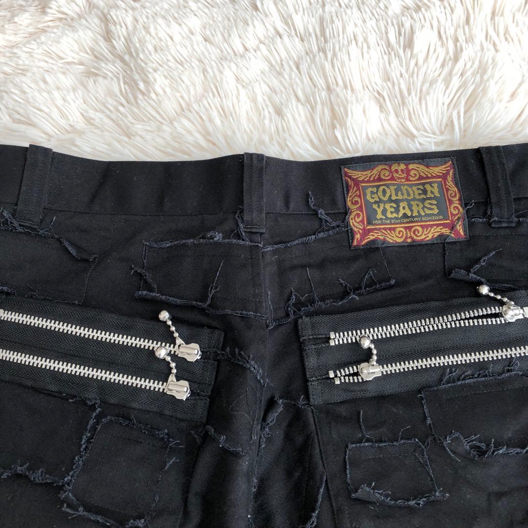 GOLDEN YEARSゴールデンイヤーズボンテージパンツブラック黒W36