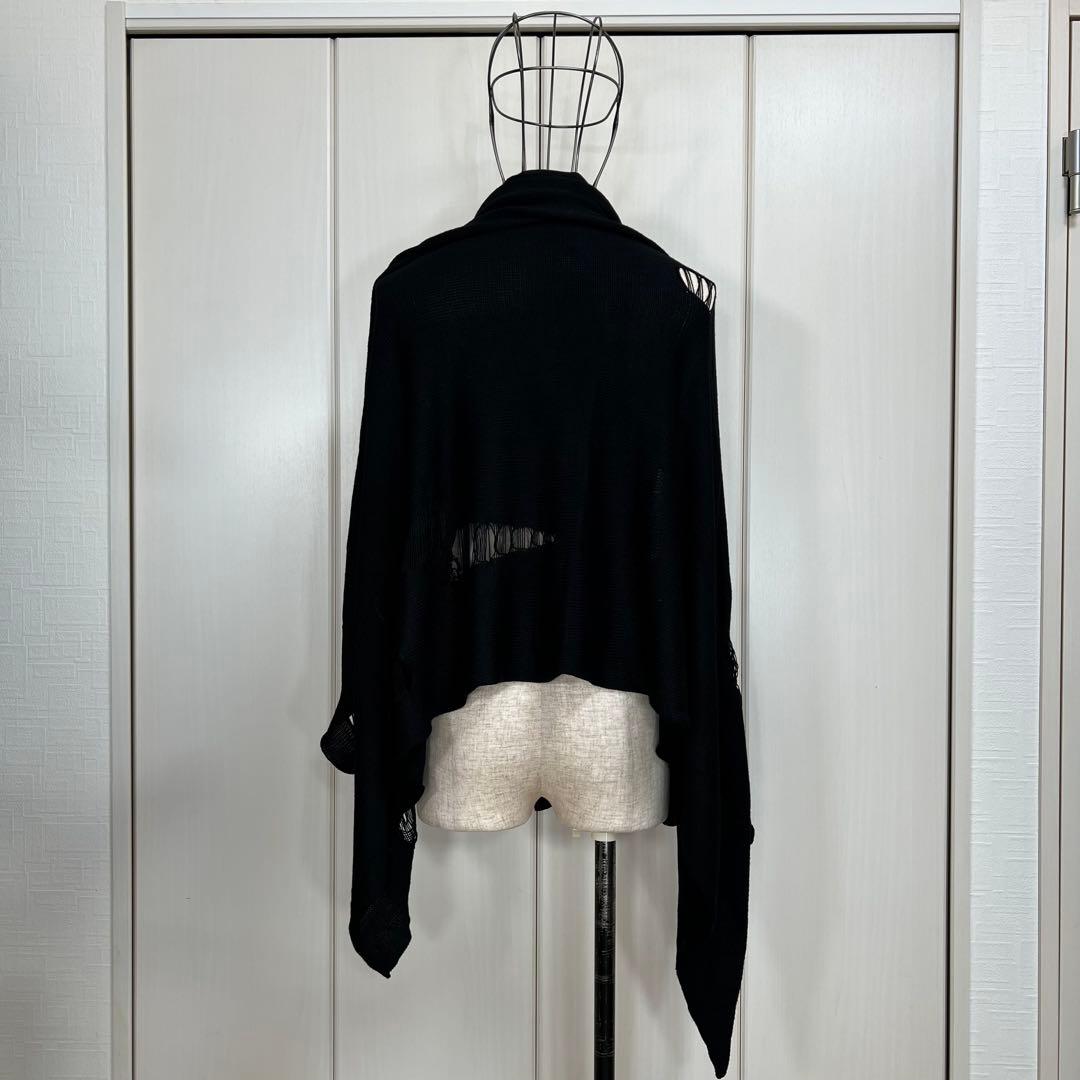 Michel Berandi バンブーニット クラッシュ加工羽織り ストール