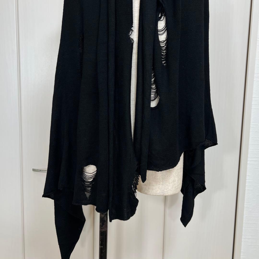 Michel Berandi バンブーニット クラッシュ加工羽織り ストール