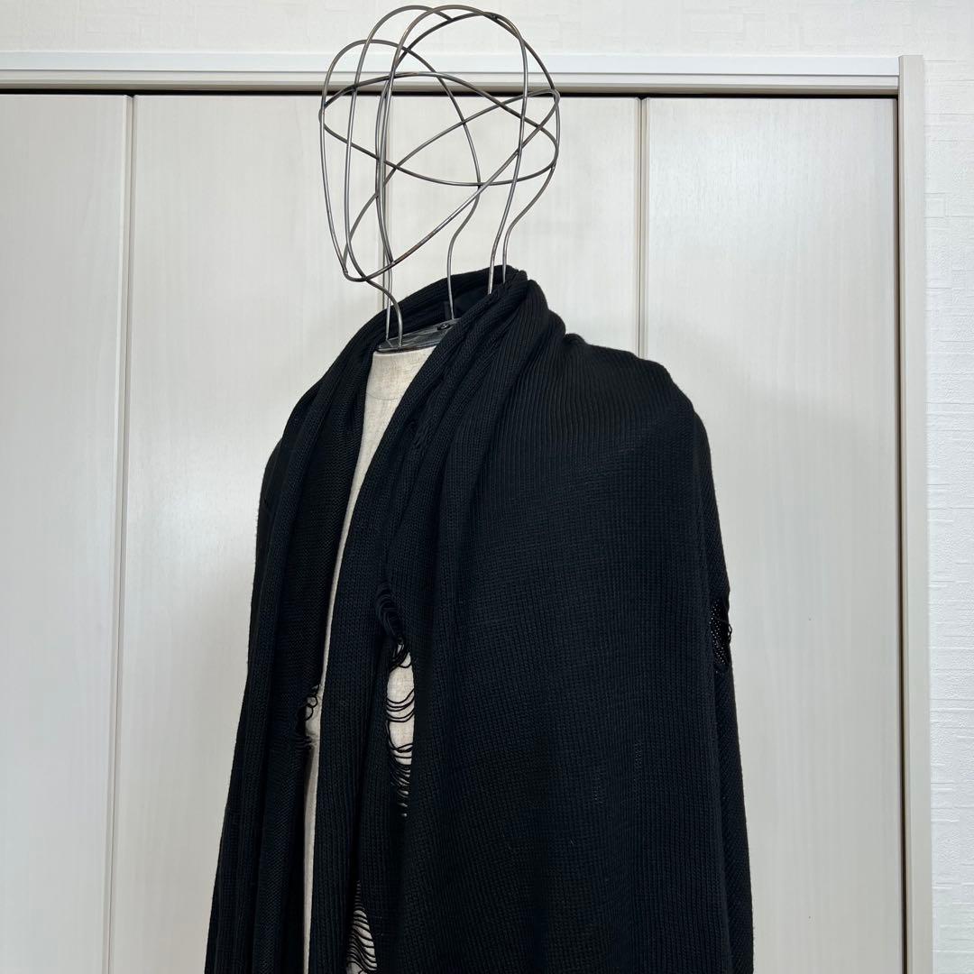 Michel Berandi バンブーニット クラッシュ加工羽織り ストール