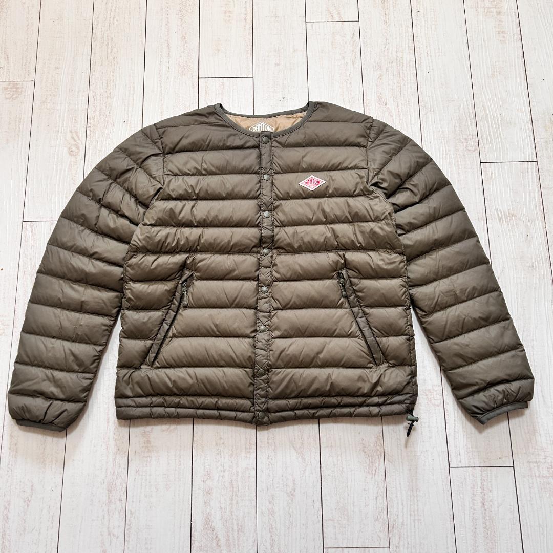 DANTON ダントン クルーネック インナー ダウンジャケット オリーブ 36