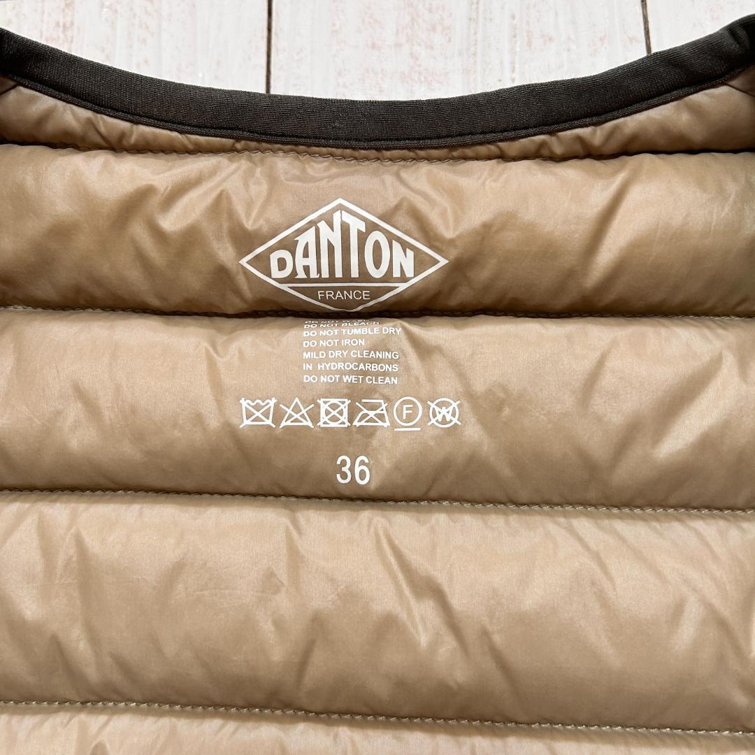 DANTON ダントン クルーネック インナー ダウンジャケット オリーブ 36