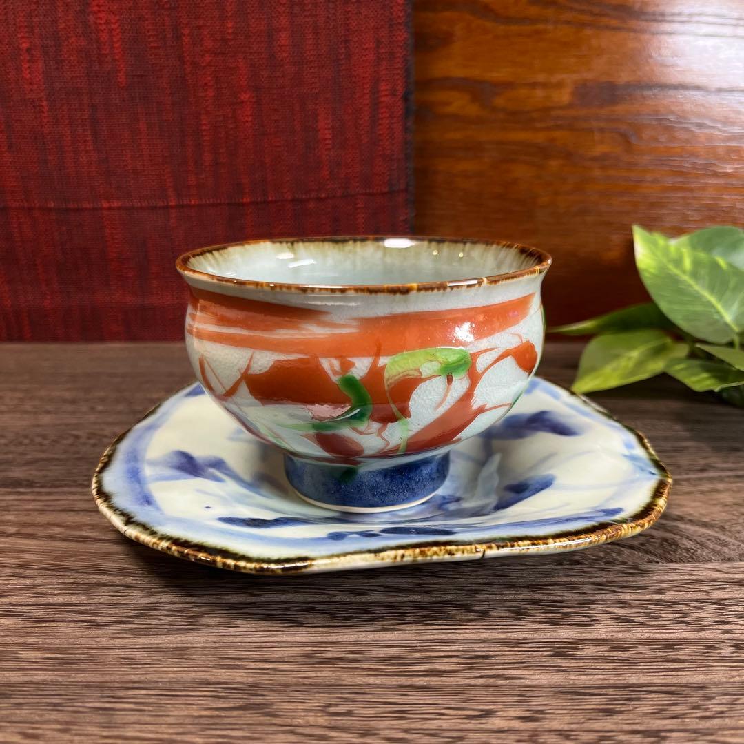 【作家物】 斉山窯 太田恵 一服碗 皿 セット フリーカップ 多様碗 受皿