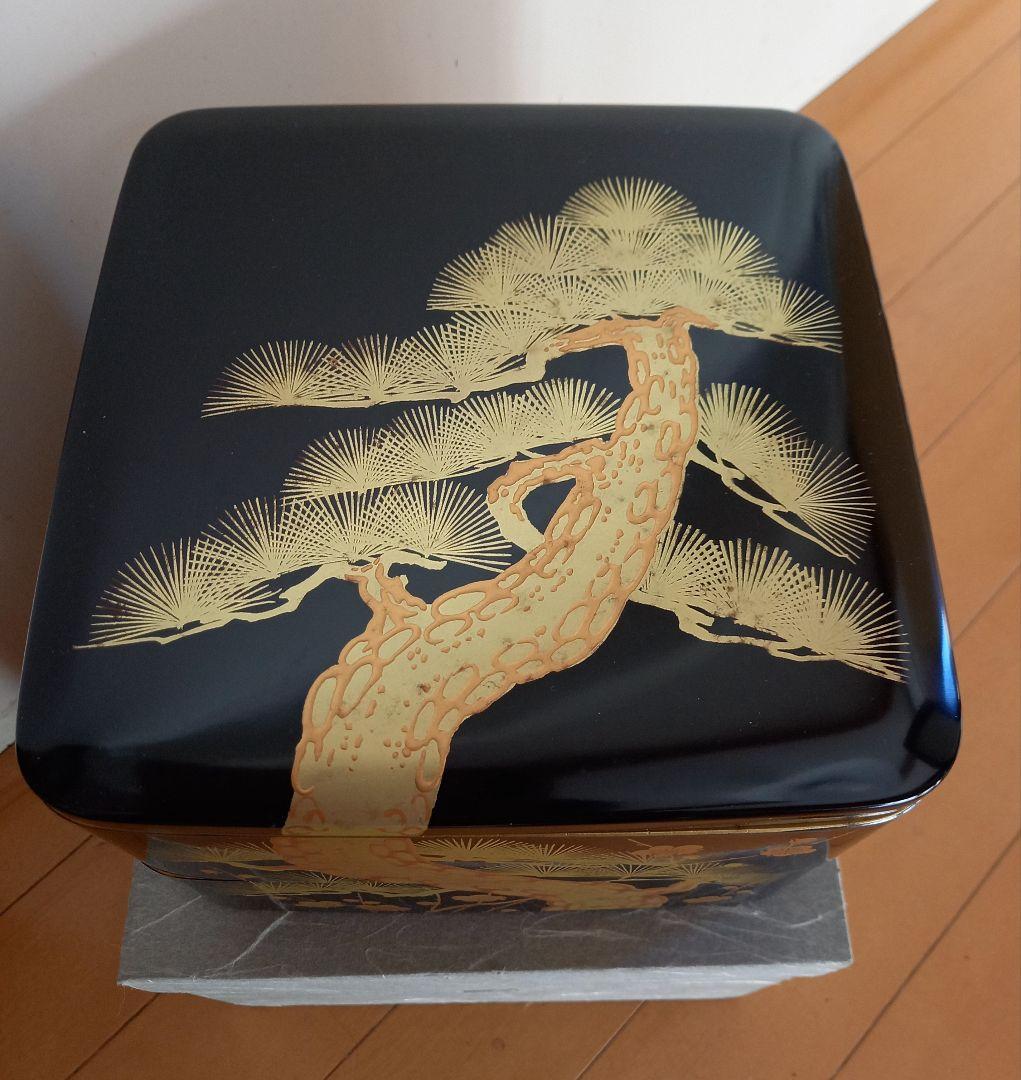 会津塗りの重箱、新品