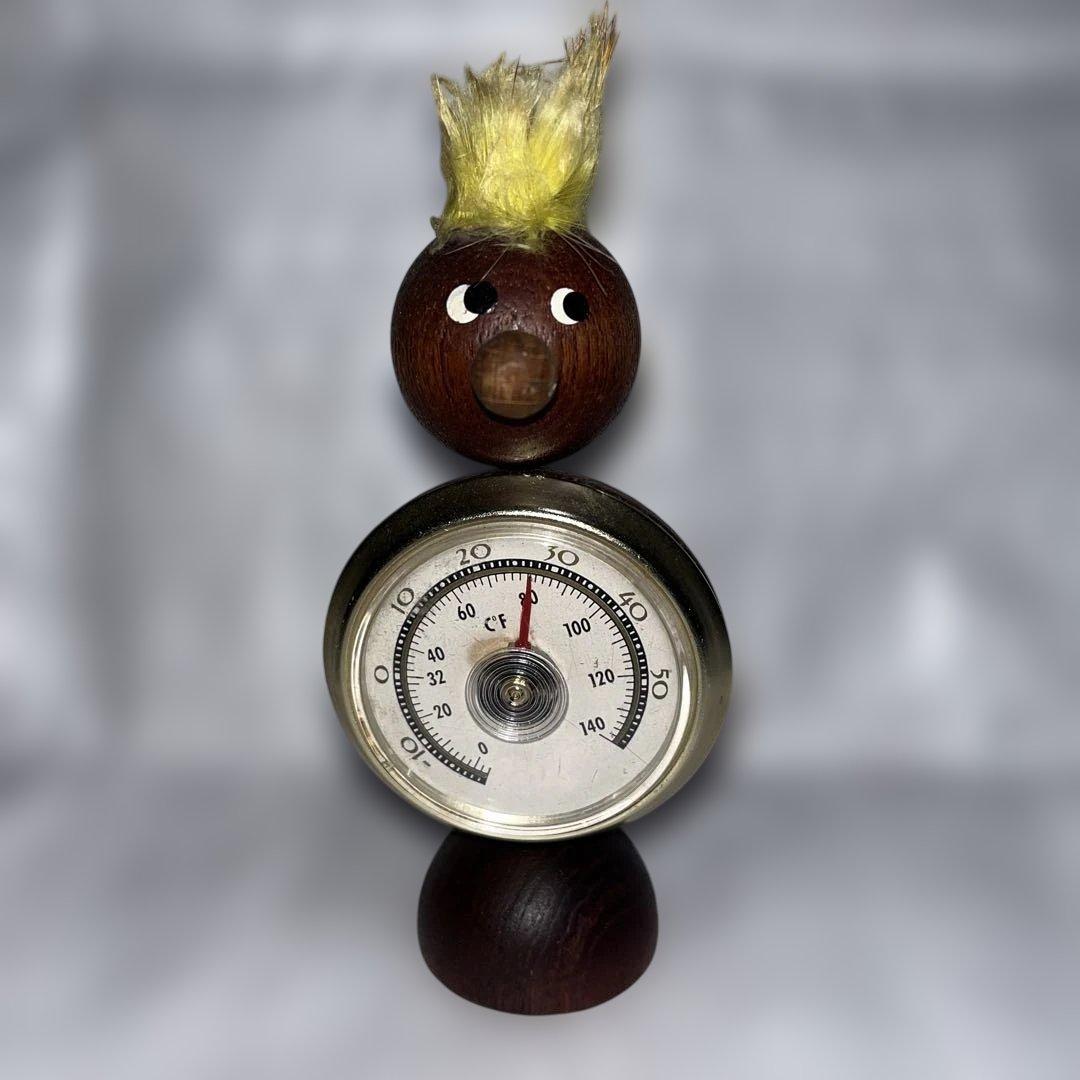 木製キャラクター型温度計