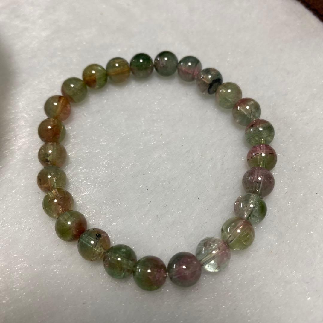 【宝石質】 ウォーターメロントルマリン　ブレスレット 15cm 7mm 高品質