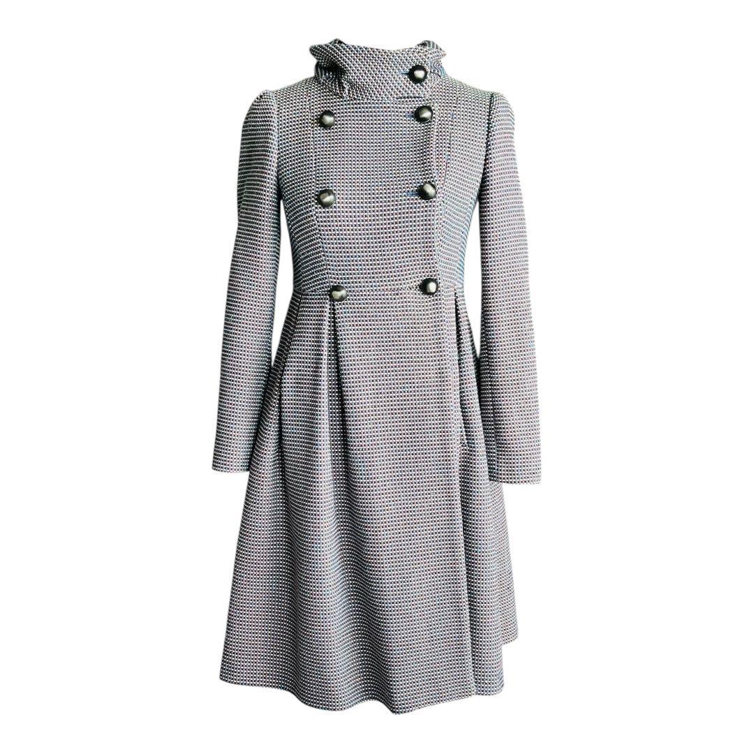 EMPORIO ARMANI 美ラインツイード風コート ロング　38 襟２way