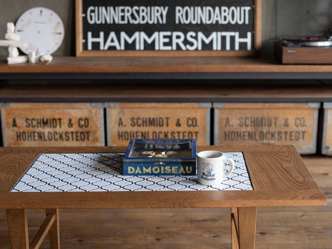 SWICTH リビングテーブル ローテーブル タイル 無垢材 北欧 コラベル