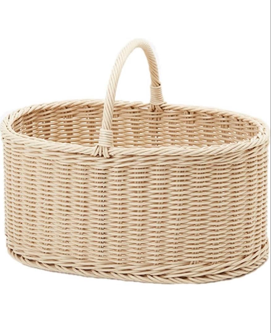 抗菌バスケット オーバルバスケット ピクニック　かご 新品未使用　ホワイト