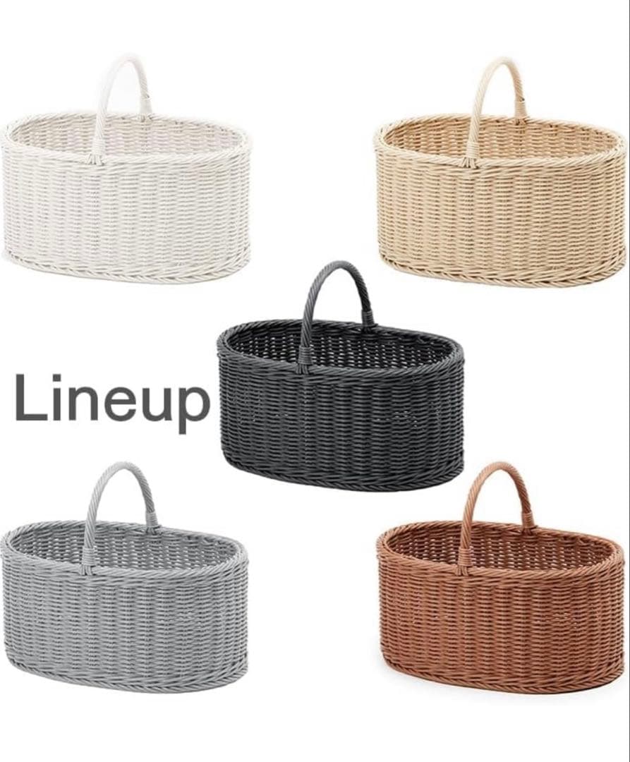 抗菌バスケット オーバルバスケット ピクニック　かご 新品未使用　ホワイト