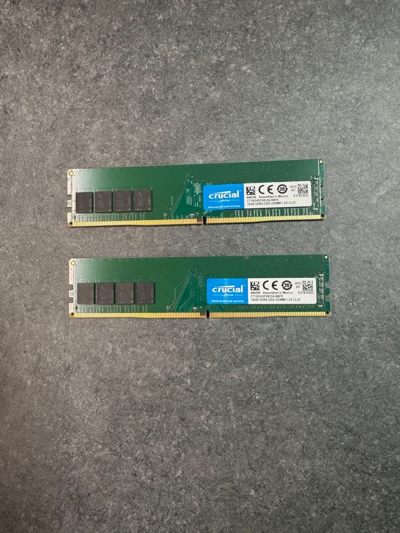 Crucial 16GB DDR4 3200MT/s メモリ 2枚セット