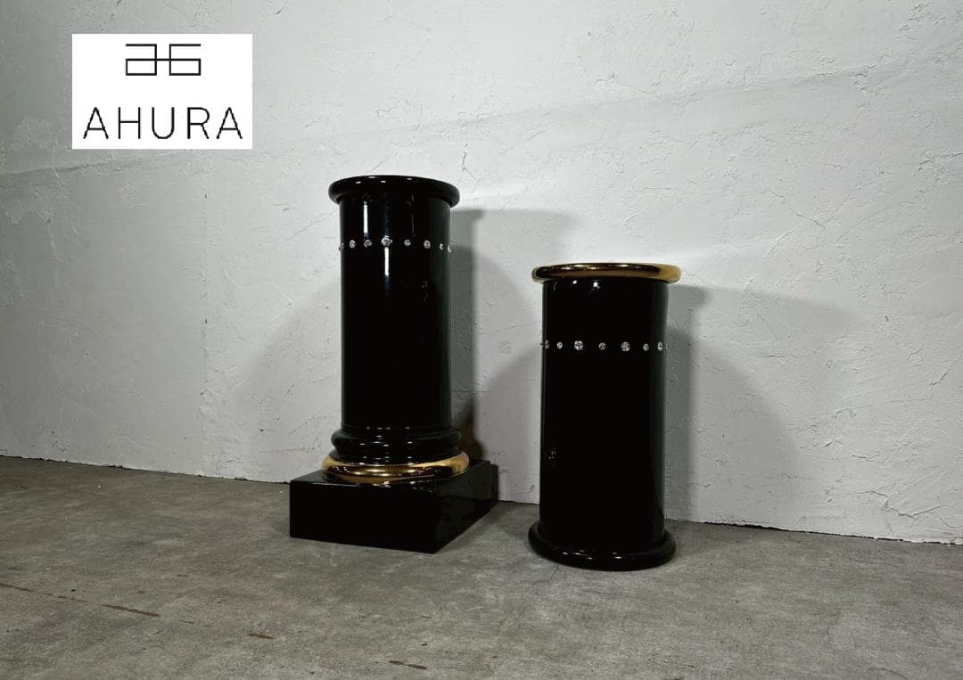 美品『AHURA』アウラ 台座 花台 飾り台 オブジェ 陶器 RWmis62
