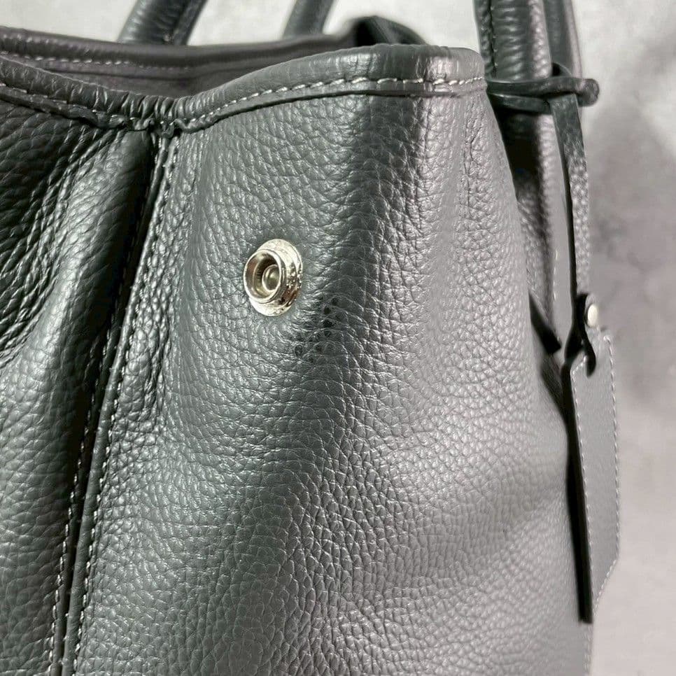 A4収納可●BARNEYS NEW YORK トートバッグ 肩掛 レザー グレー