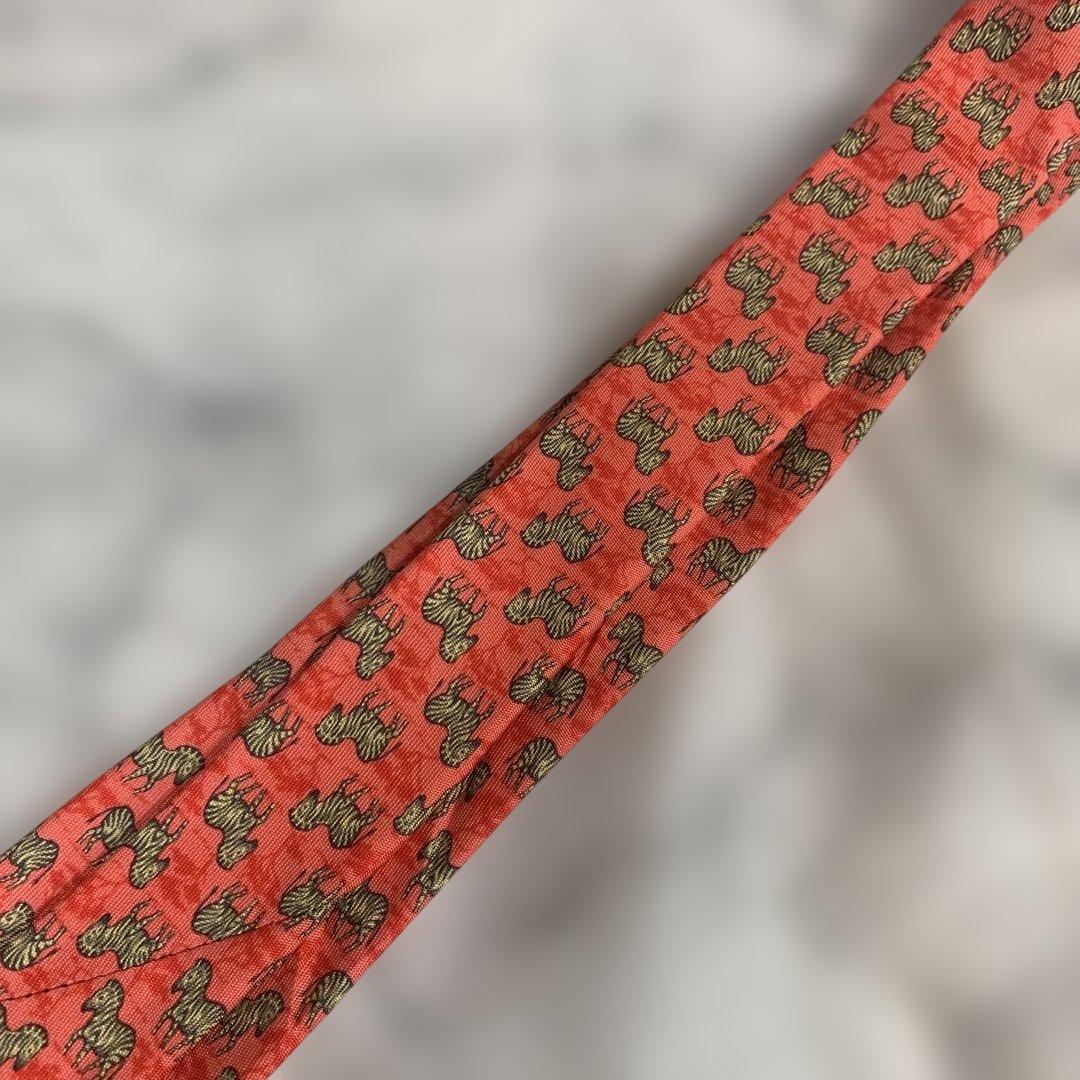 HERMES シマウマ柄 シルクネクタイ
