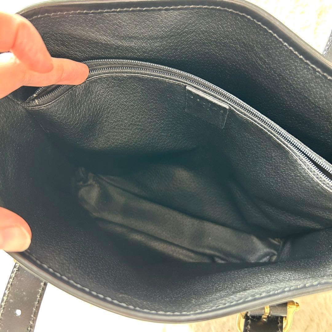 美品 CELINE 黒マカダム トリオンフ PVC バケツ型 トートバッグ