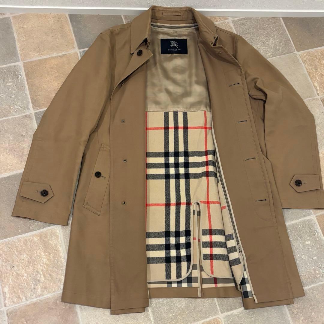 【美品】襟裏&ライナー メガチェック バーバリーロンドン ステンカラーコート