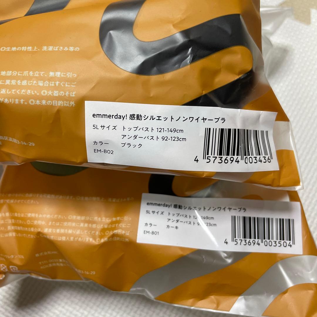 emmerday エマーデイ　感動シルエットブラ　ノンワイヤーブラナイトブラ5L