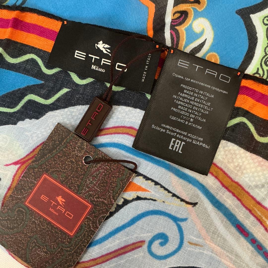 洗練されたデザイン　ETRO 正規品　大判ショール　 希少サイズ　4