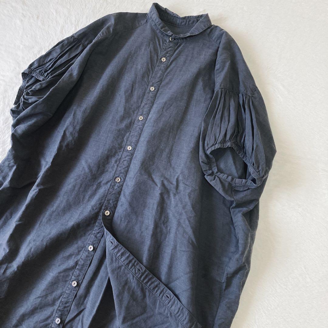 ✨極美品✨ネストローブ★洗える シルクリネン ギャザースリーブチュニックブラウス