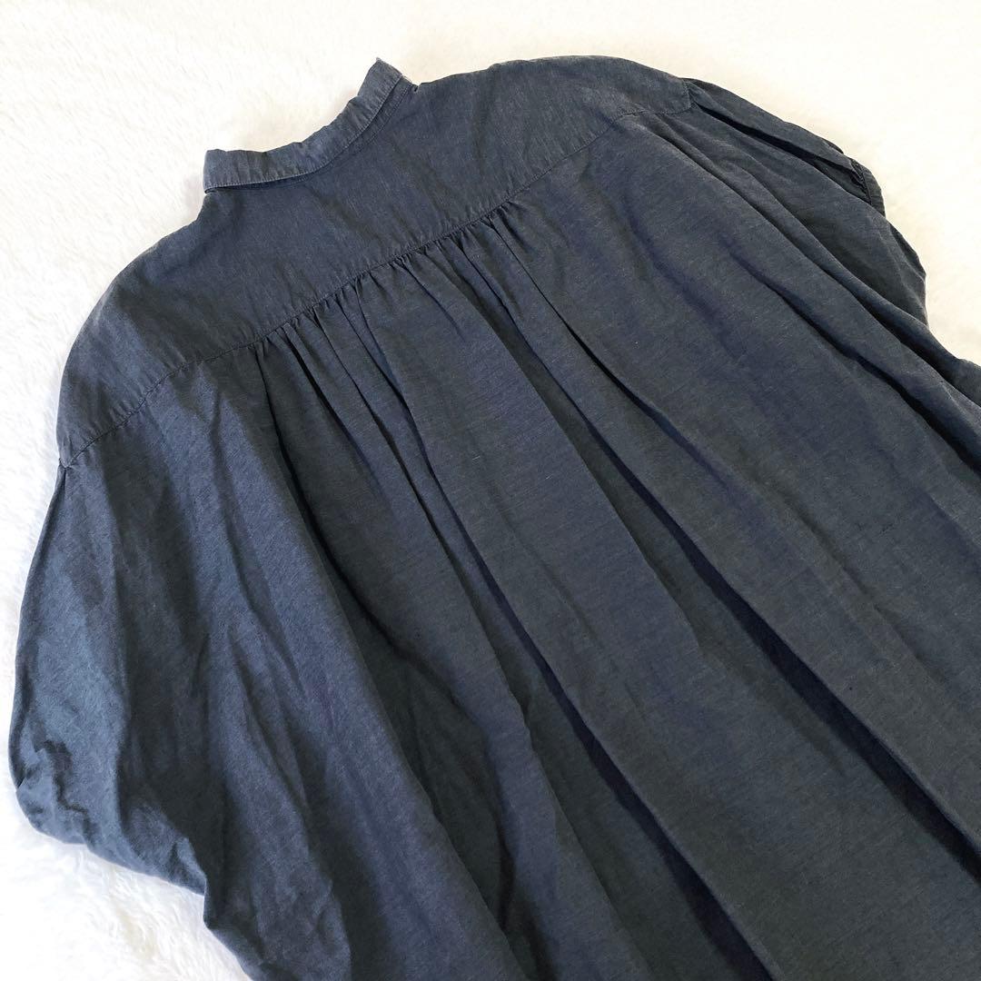 ✨極美品✨ネストローブ★洗える シルクリネン ギャザースリーブチュニックブラウス